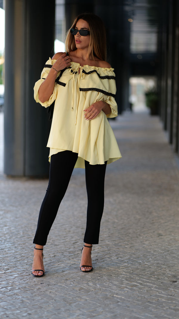 Blusa Camiseiro Yellow Romance