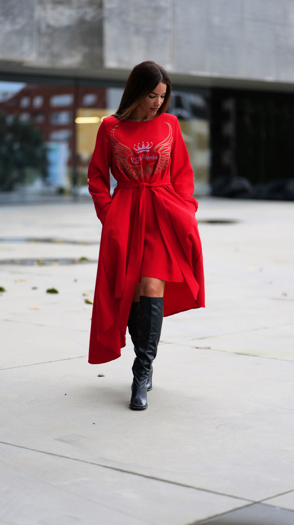 Vestido Asas Rainha Vermelho