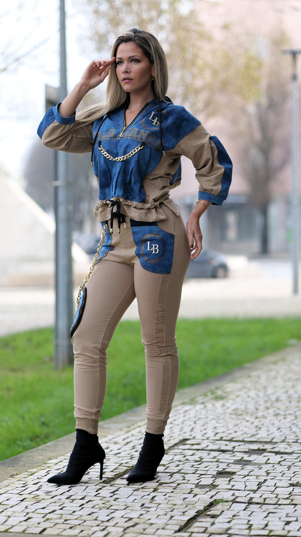 Conjunto UK Denim Bege