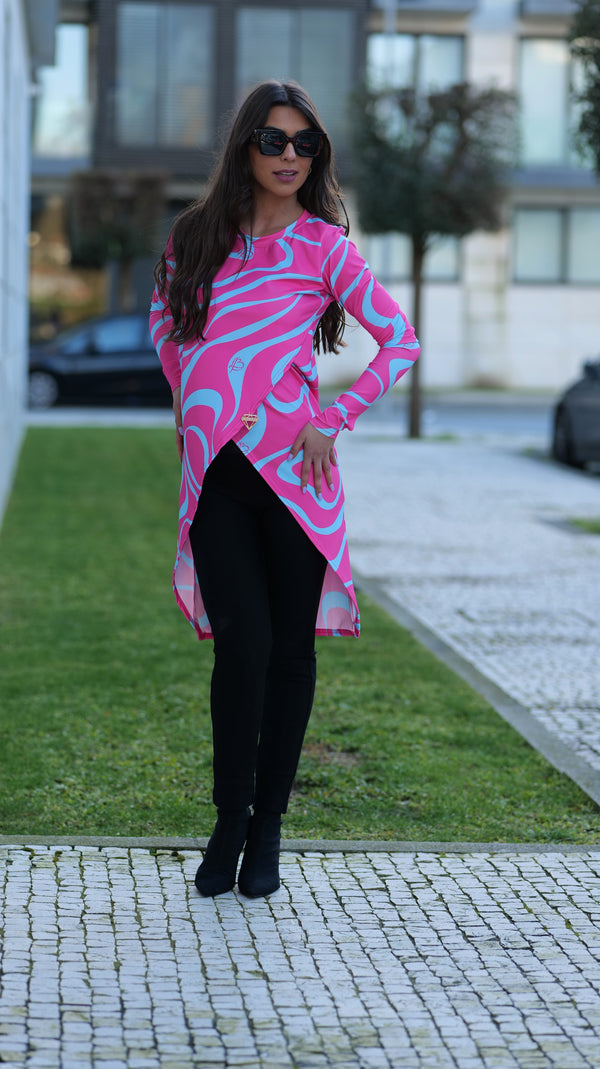 Camisola Túnica Sea Spring Azul Rosa