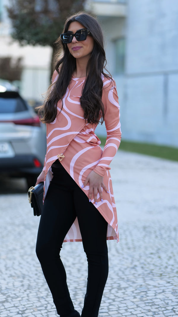 Camisola Túnica Sea Spring Laranja Rosa
