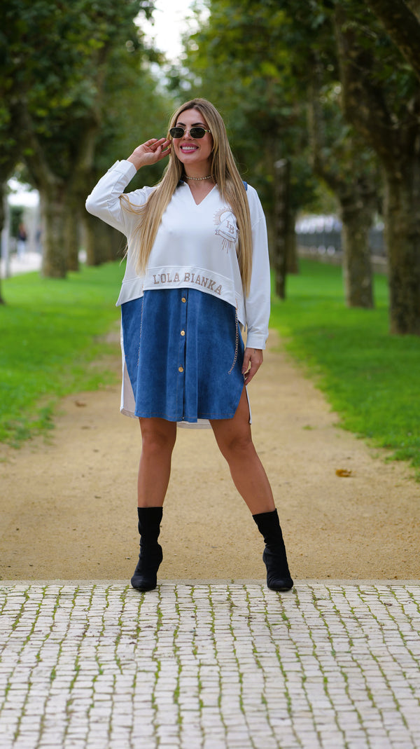 Vestido Denim White Aura