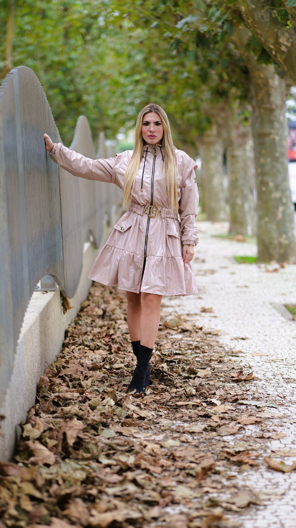 Casaco Parka Vinil Bege
