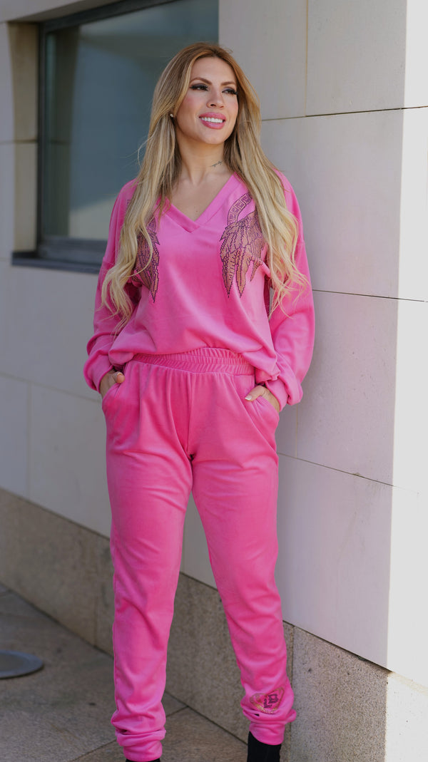 SET Veludo Preto Rosa