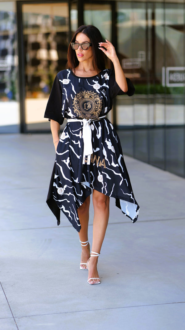 Vestido Roma Black White