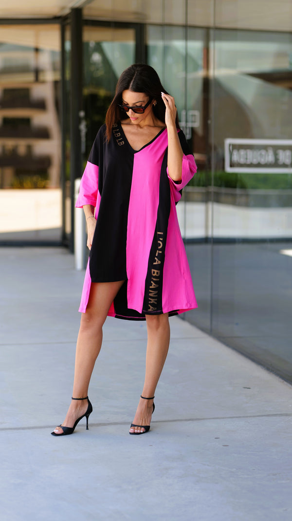 Vestido Marbella Pink Black